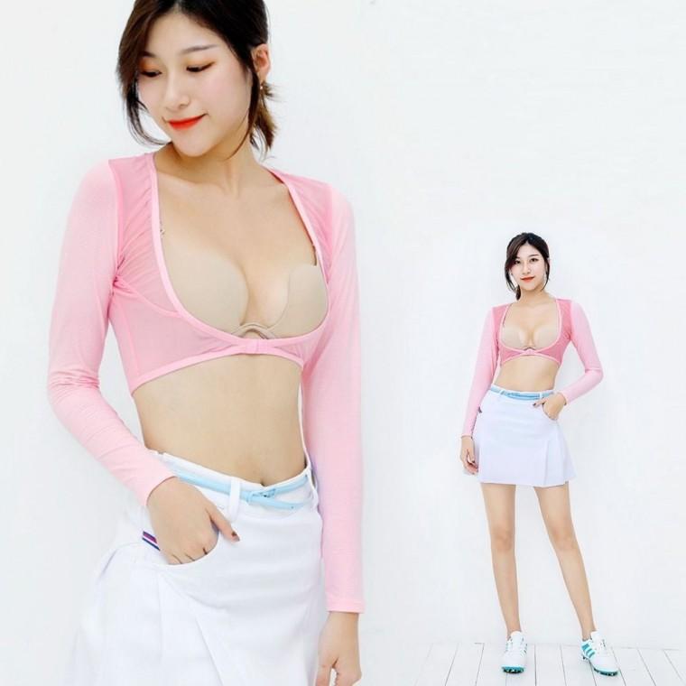 자외선차단 통풍 기능성 의류 여성 골프 쿨티셔츠