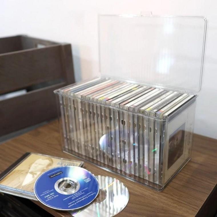 CD 앨범 보관함 DVD 케이스 수납함 투명 소품 정리함
