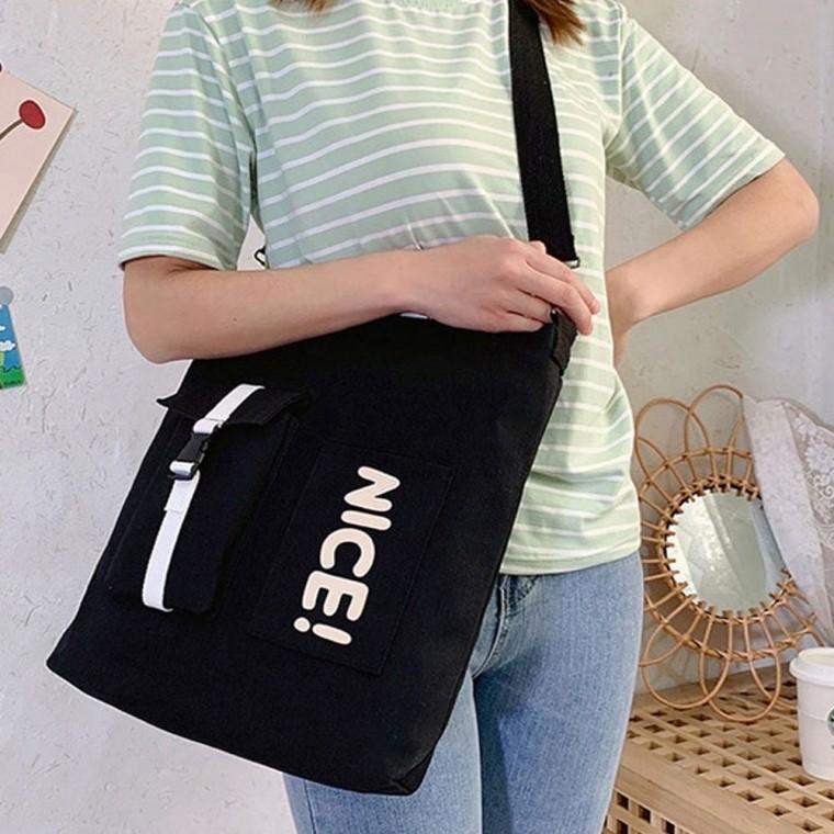 학원용 데일리 학생 에코백 남녀공용 캔버스백 가방