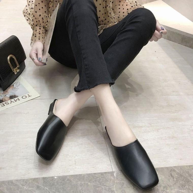굽 블로퍼 여성 뮬 사각앞코 3색 슬리퍼 데일리 낮은