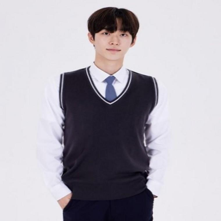 네이비화이트라인 교복 롱조끼(남자) 보풀방지 교복몰
