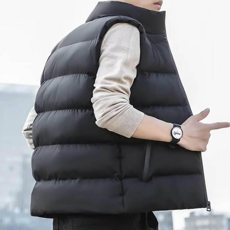 남자 베이직 패딩조끼 기본핏 겨울 하이넥 디자인 웰론베스트
