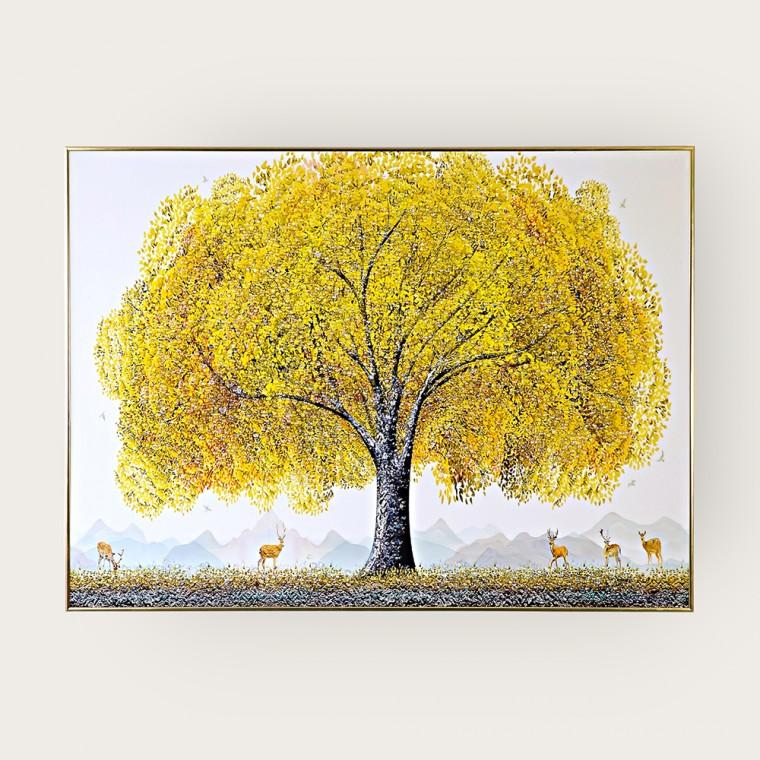 대형 거실액자 황금나무 재물운 풍수 그림 80x60