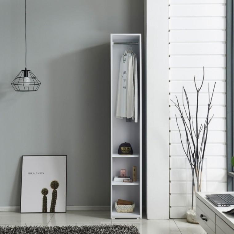 즐거운가구 레이첼 틈새수납장 선반 행거 300