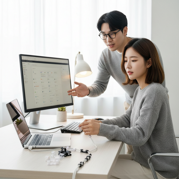 전선 정리 홀더 케이블 고정 클립 부착식 정리기 20P 사무실 책상 선 용품