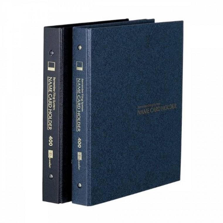 명함케이스 명함지갑 바인더 케이스 명함보관 명함집 명함첩 정리 400명 4단 230x255mm 청색