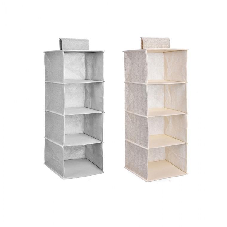 옷장 행거 걸이형 4단 부직포 정리함 수납선반 셔츠 속옷 보관 바지 정리