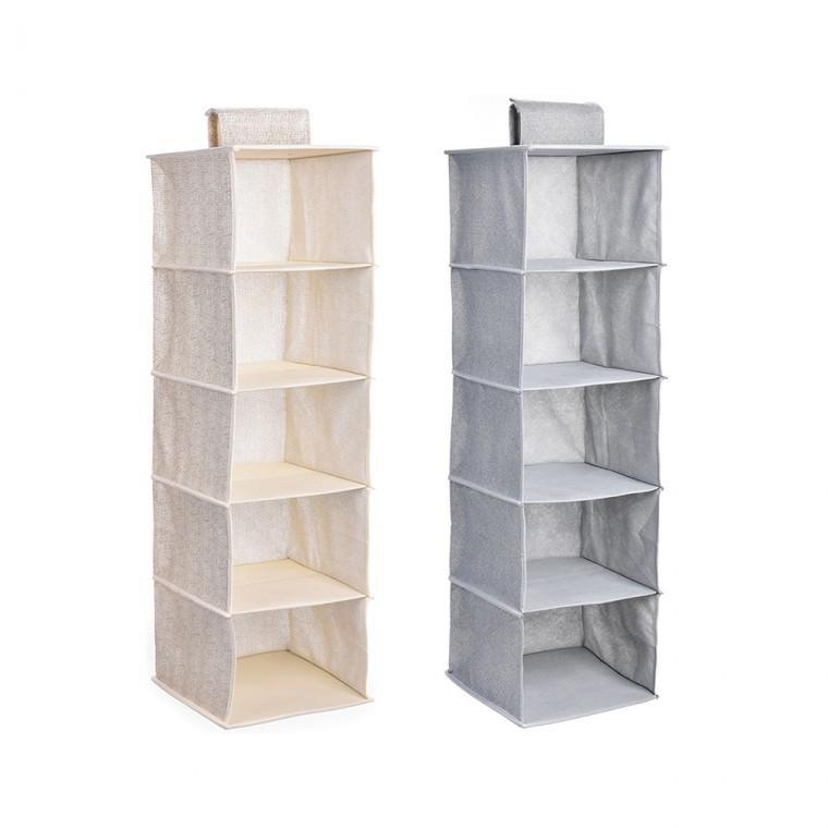 옷장 행거 걸이형 셔츠 의류 정리 5단 부직포 수납선반 정리함 속옷 바지 보관