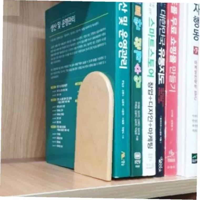 원목 북엔드 라운드 비치우드 원목북엔드 책상정리템 회사데스크테리어