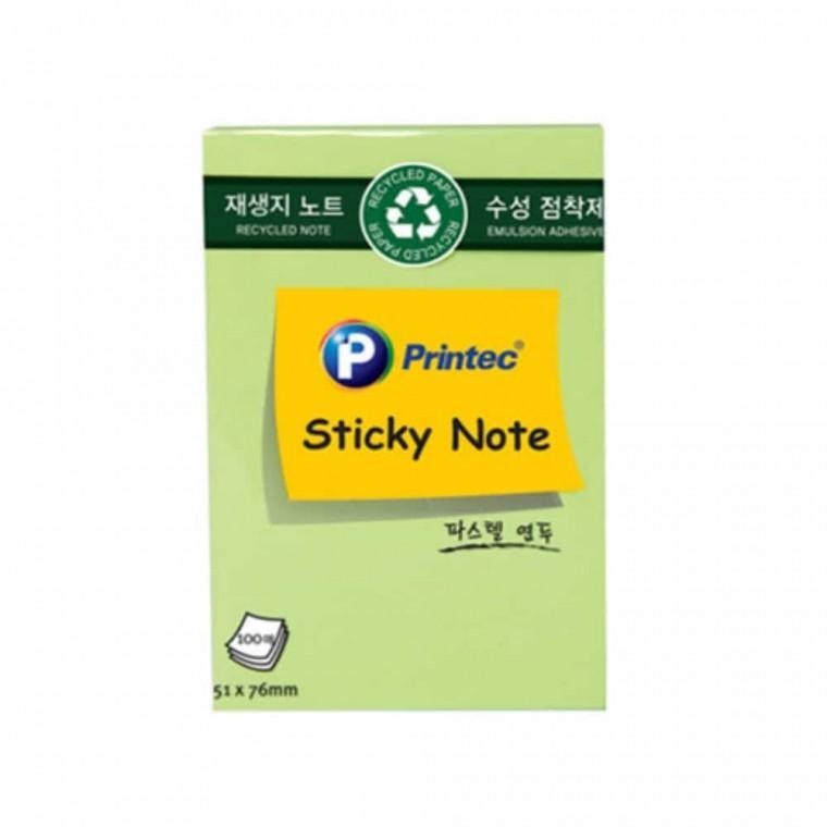 스티키 노트 연두 재생지노트 점착메모지 재생노트 냉장고정리메모지 접착메모지 나만의메모지 편리한메모