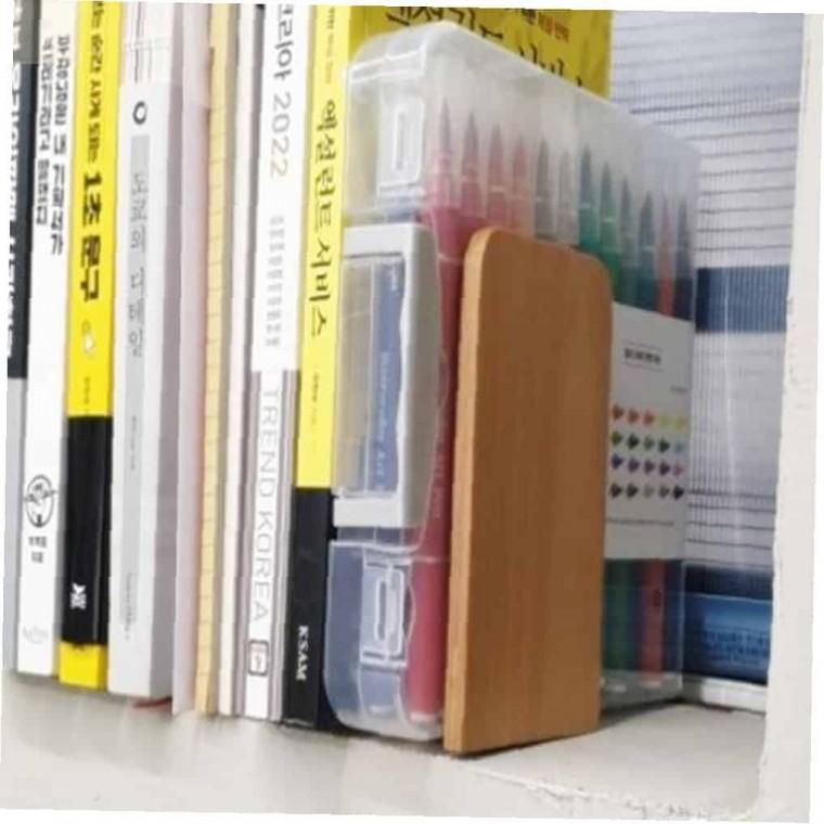 원목 북엔드 스퀘어 비치우드 책지지대 회사데스크테리어 책상책정리