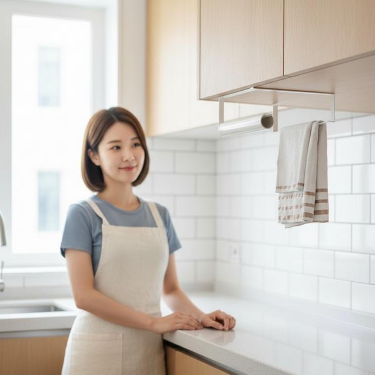 주방 상부장 걸이식 수납 선반 철제 조리도구 정리대 거치대 틈새용