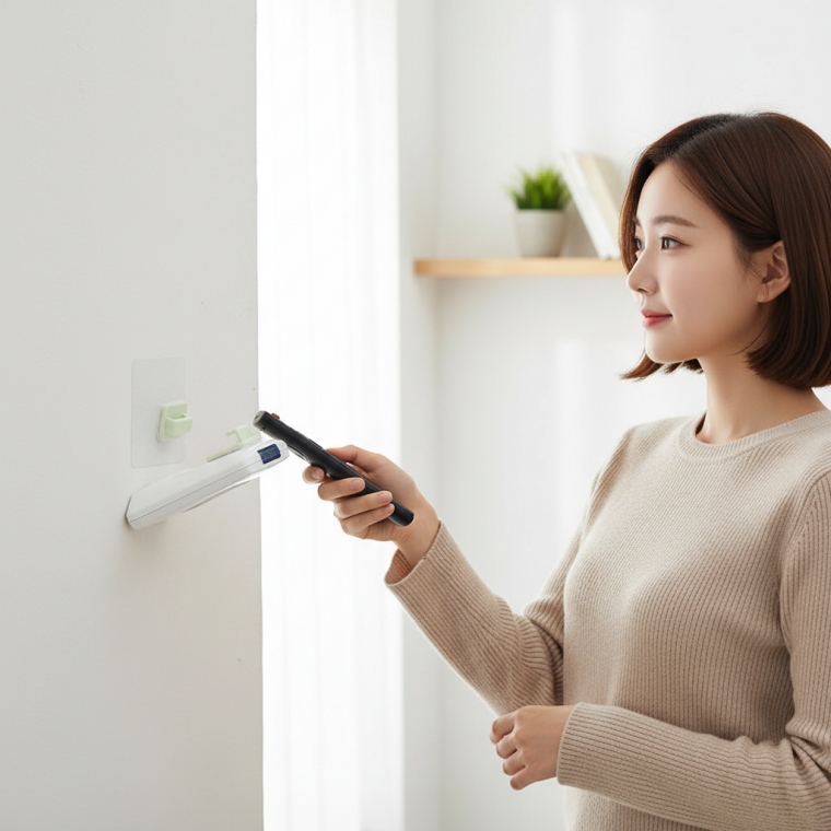 벽걸이 리모컨 보관함 무타공 홀더 거치대 수납 후크 벽면 부착형 정리대
