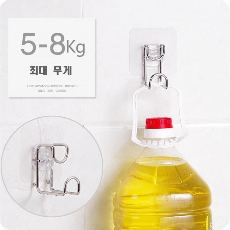 욕실 세수대야 걸이 접착식 스텐 와이어 거치대 무타공 다용도 정리 후크 홀더