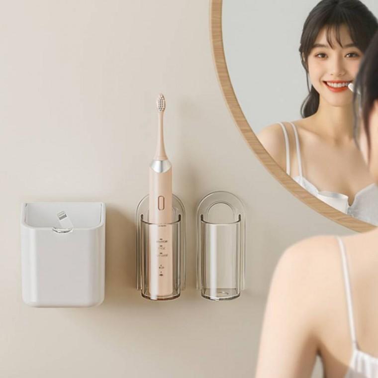 YJR 투명 물빠짐 홀더 벽걸이 정리 칫솔 1+1 칫솔걸이 보관대