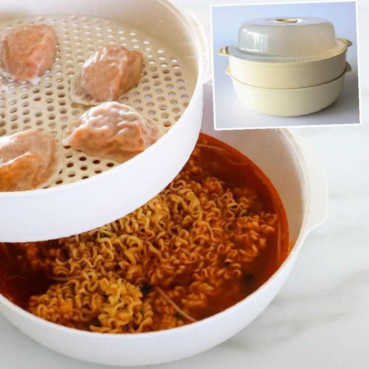 티본 대형찜기+스팀찜기1단세트 전자레인지 말끔정리 멀티찜기