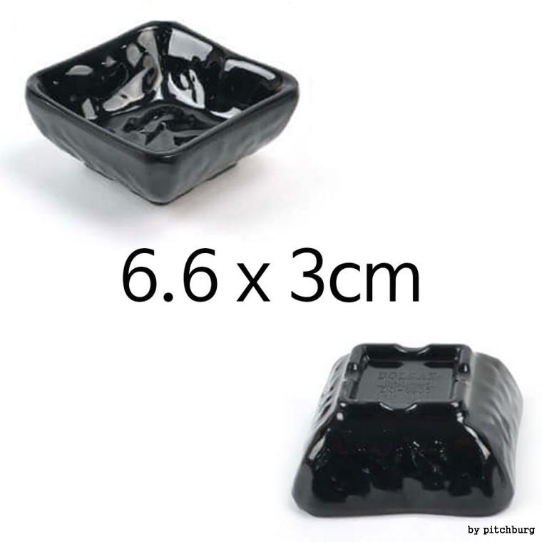 1칸 사각 종지 그릇 소스그릇 소스볼 찬기 6.6x3cm 1p 블랙