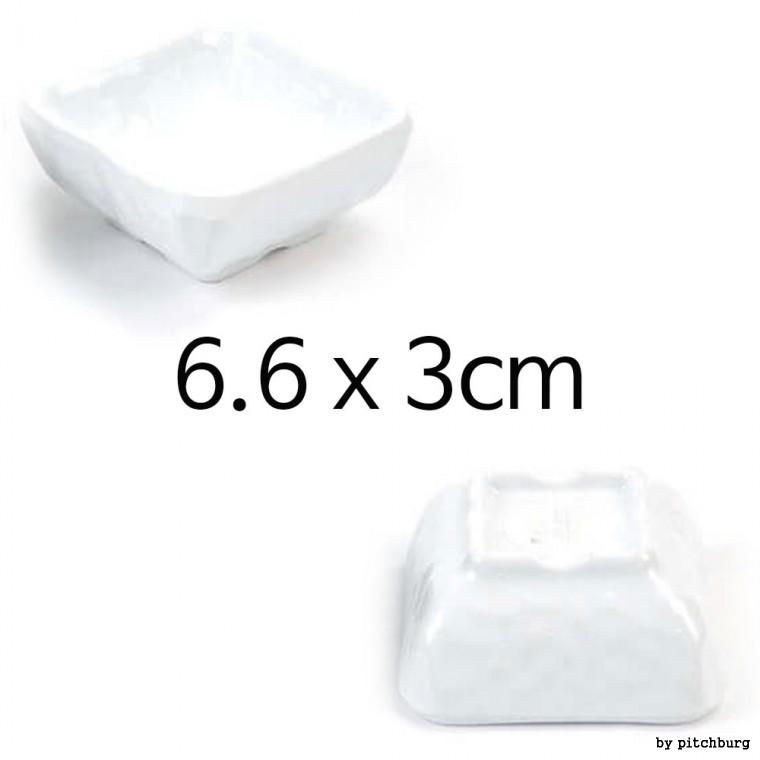 1칸 사각 종지 그릇 소스그릇 소스볼 찬기 6.6x3cm 1p 화이트