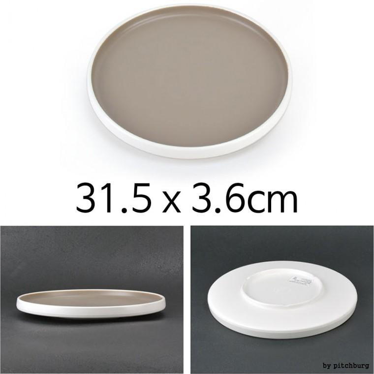 투톤 원형 멜라민접시 멜라민그릇 반찬접시 반찬그릇 5호 31.5x3.6cm 1p