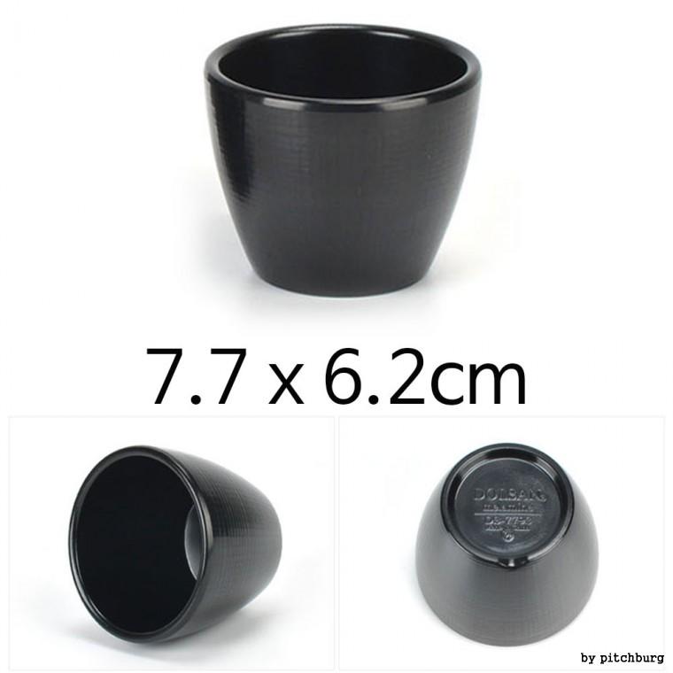 MLM 블랙 고급 멜라민 컵 7.7x6.2cm 1p
