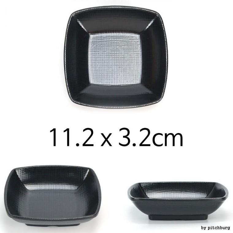 MLM 블랙 멜라민 찬기 반찬접시 반찬그릇 11.2x3.2cm 1p
