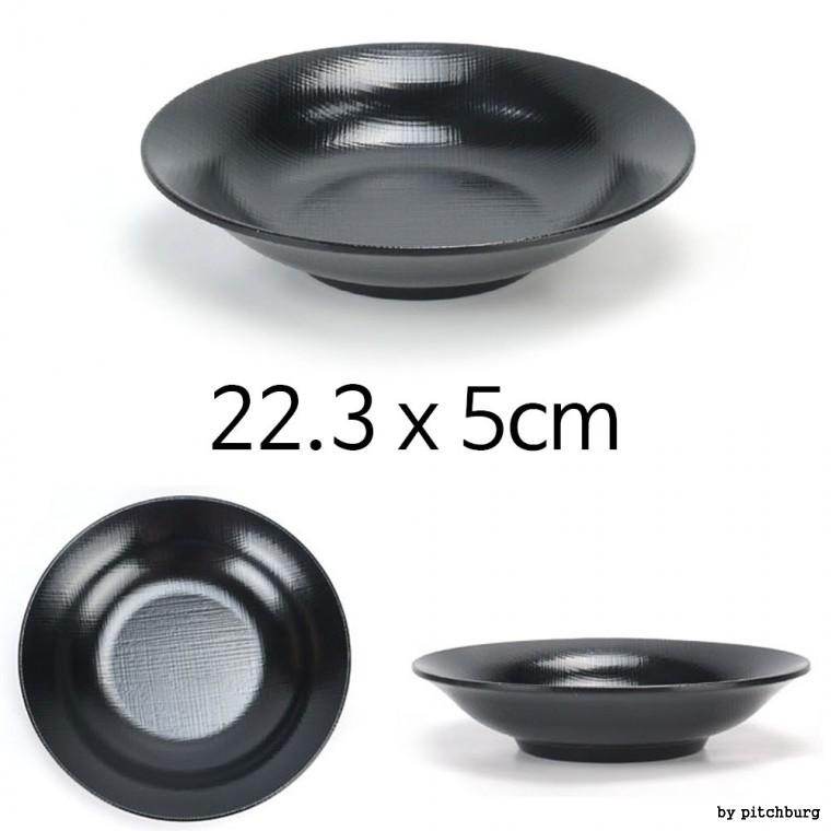 MLM 블랙 멜라민 면기 면그릇 22.3x5cm 1p