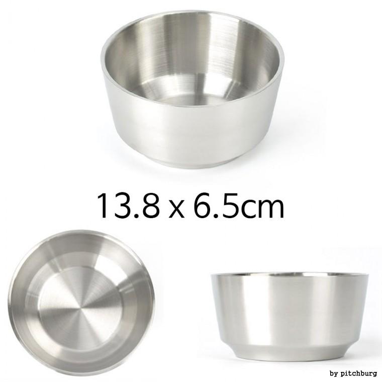 STL 이중 스텐 탕기 탕그릇 국그릇 13.8x6.5cm 1p 약 530ml