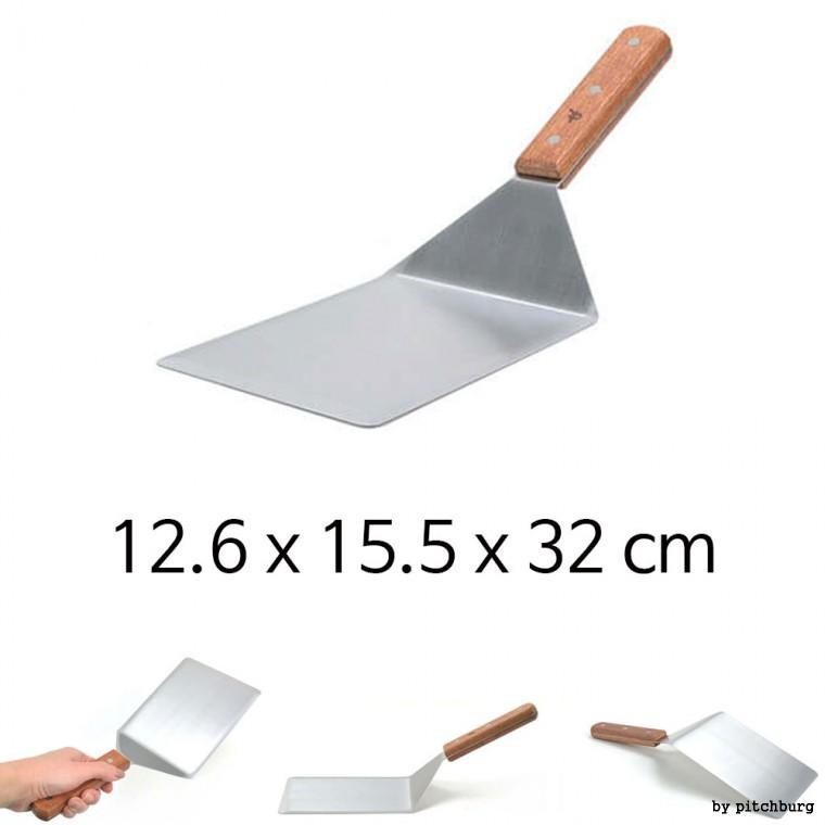 STL 스텐 대형 뒤지개 파전뒤집개 햄버거 패티 뒤집개 12.6x15.5x32cm 1p