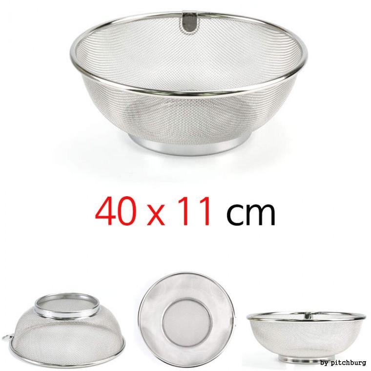 STL 원형 스텐 채반 채망 물빠짐 야채바구니 소쿠리 40x11cm 1p