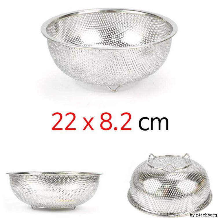 STL 원형 스텐 채망 채반 물빠짐 야채바구니 소쿠리 3호 22x8.2cm 1p