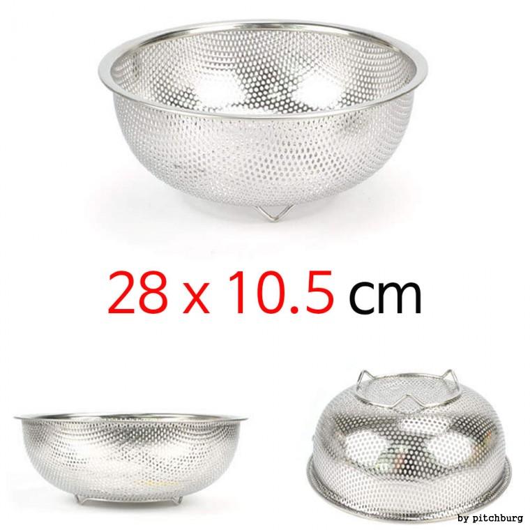 STL 원형 스텐 채망 채반 물빠짐 야채바구니 소쿠리 5호 28x10.5cm 1p