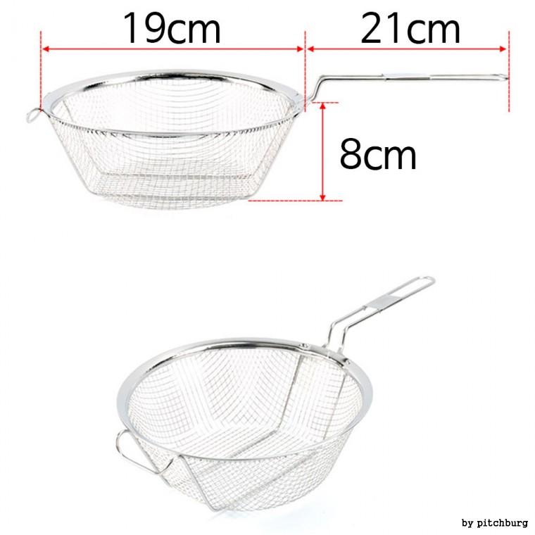 망하부 받침 원형 튀김망 튀김건지기 거름망 채반 소 19x8x21cm 1p