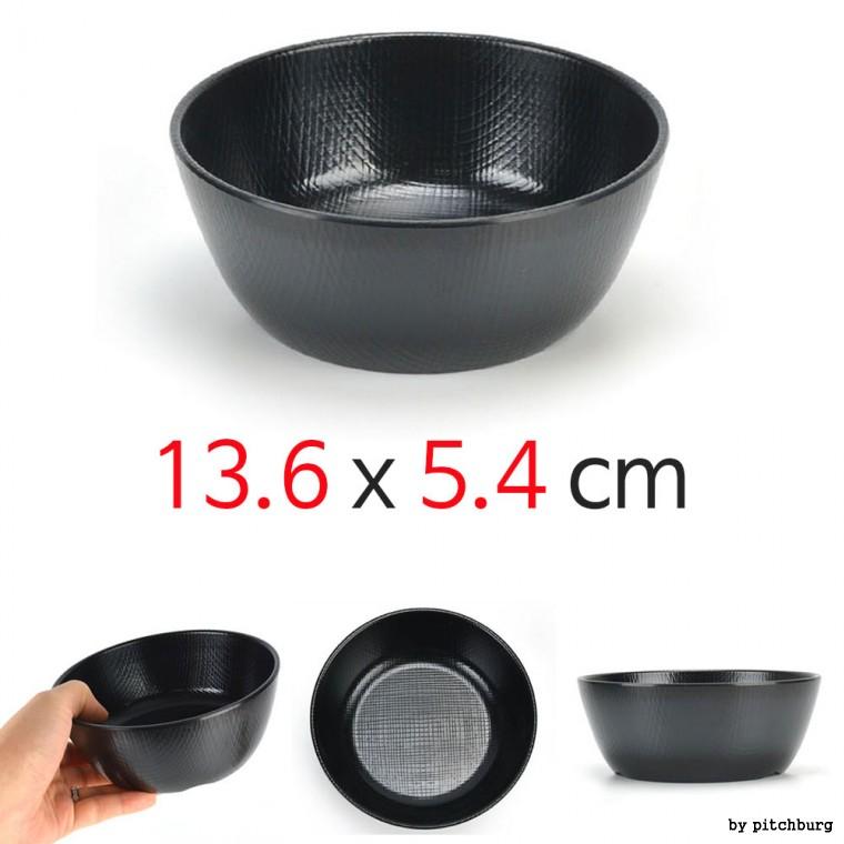 MLN 블랙 멜라민 국대접 국그릇 13.6x5.4cm 1p