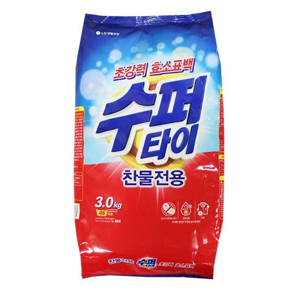 수퍼타이 찬물전용 3.0kg 세제 가루세제 수퍼타이 빨래 세탁 드럼세탁기세제 일반세탁기세제 찬물세제-TJ
