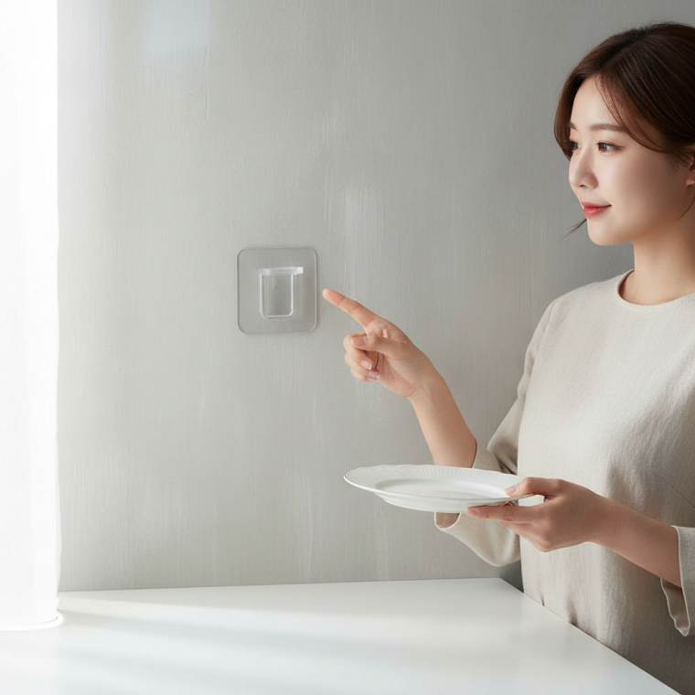 무타공 선반 고정 다보 접착식 벽걸이 수납 지지대 받침대 투명 가구 보수 부품