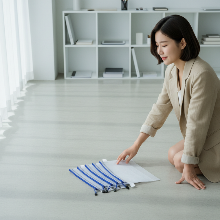 투명 PVC 비닐 지퍼백 여행용 다용도 수납 파우치 소품 정리 가방 방수 케이스