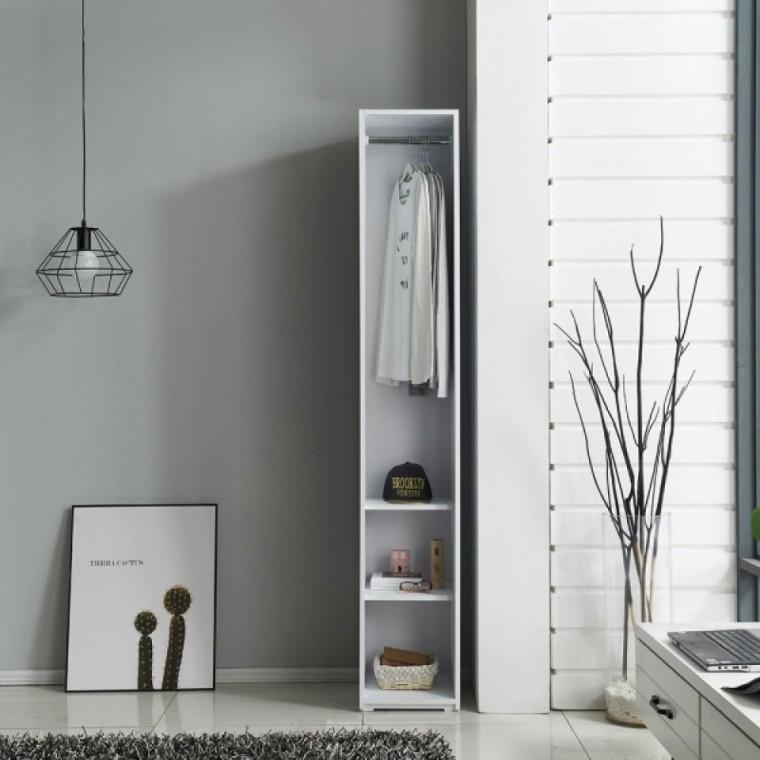 즐거운가구 레이첼 틈새수납장 선반 행거 300