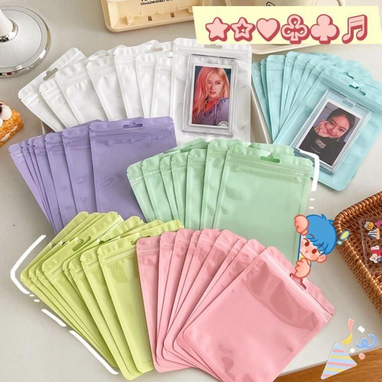 마카롱 지퍼백 봉투 10.5x 15cm 포토 카드 케이스 수납 사진첩 엽서 포카 포장