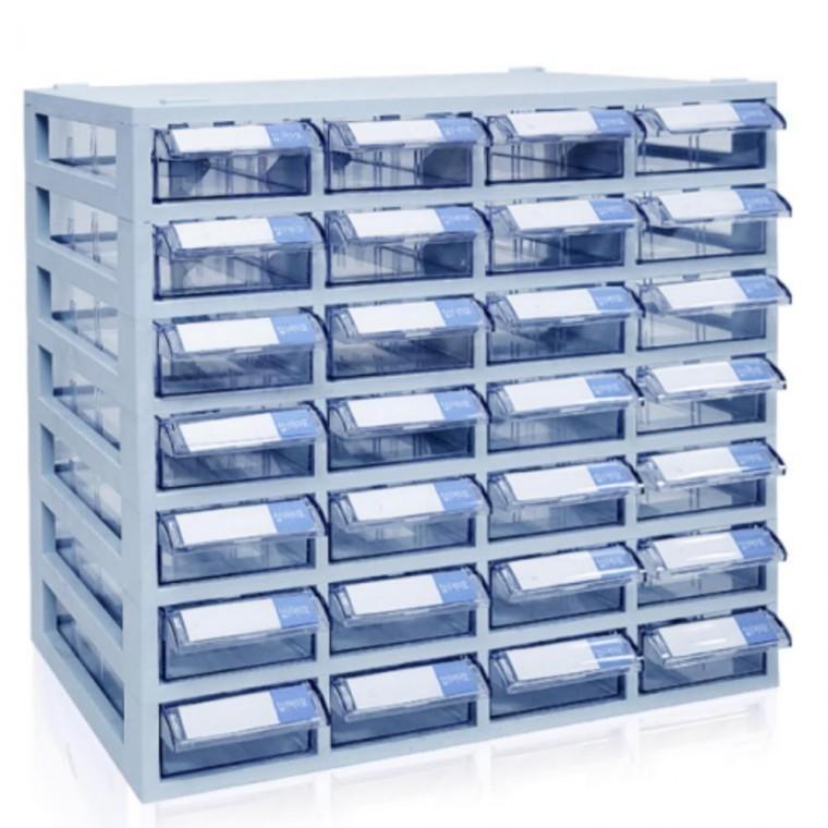 투명 서랍장 4x7 서랍 소형 선반 수납함 플라스틱