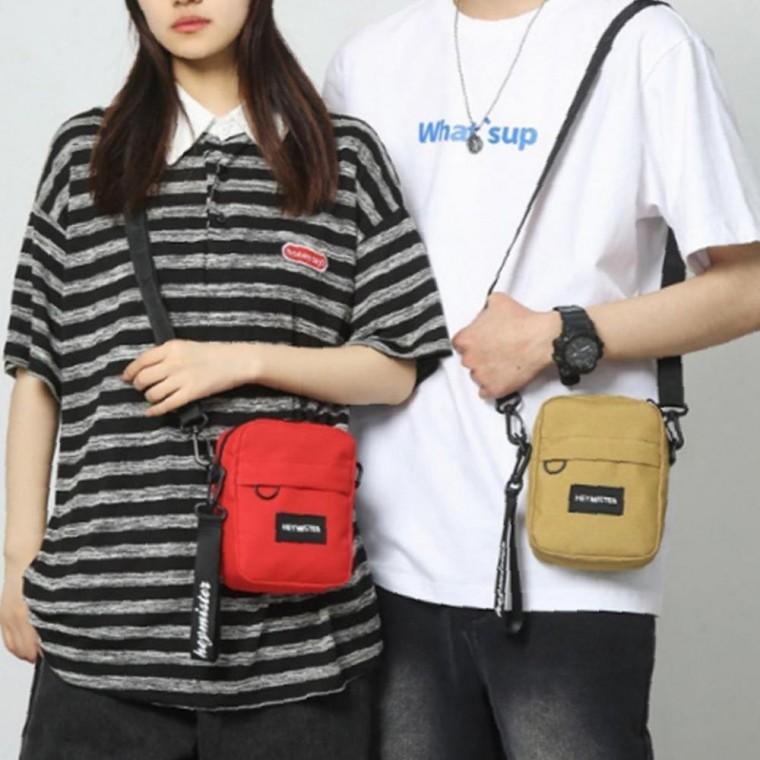 남녀 사각 실속수납 미니 크로스 포켓백 1P 커플 여행 핸드폰