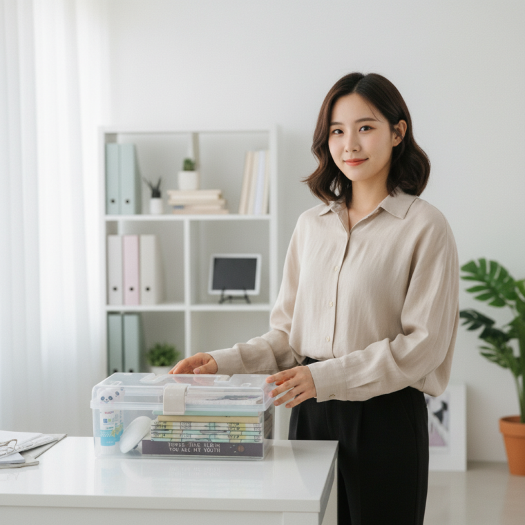 투명 손잡이 플라스틱 정리함 대형 다용도 수납박스 주방 옷장 장난감 보관통