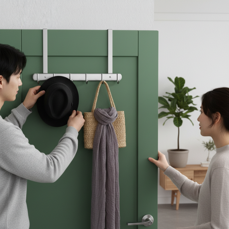 스테인리스 6구 문뒤 옷걸이 도어훅 수납걸이