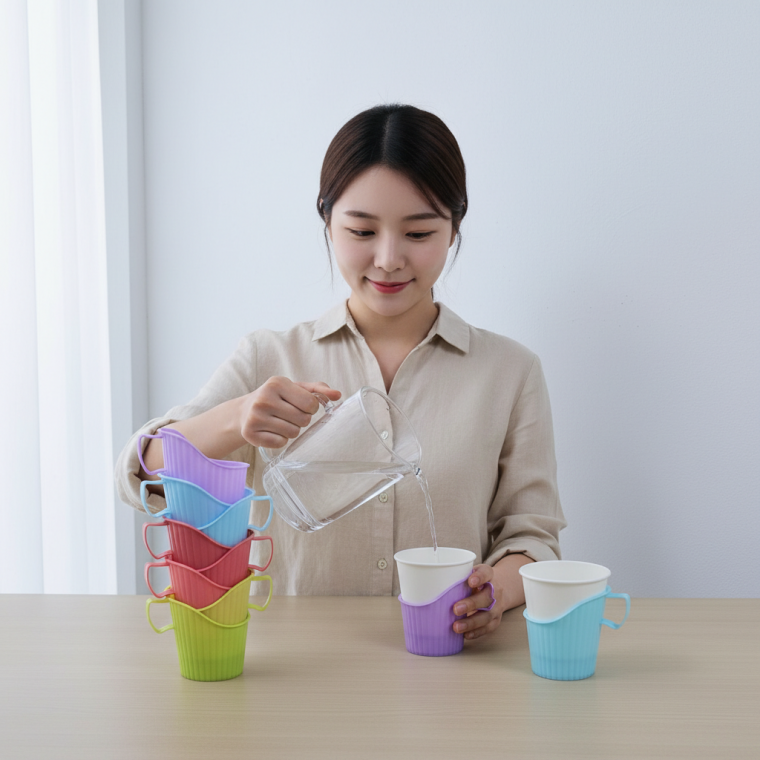 다용도 플라스틱 수납 정리함 10P 화이트 주방 욕실 소품 보관 케이스