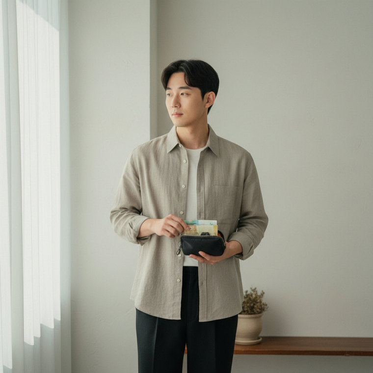 미니 가죽 동전 파우치 카드 수납 지갑