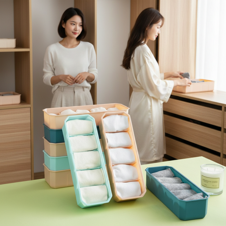 속옷 양말 5구 칸막이 수납함 서랍 정리 트레이 다용도 보관함 5칸 박스