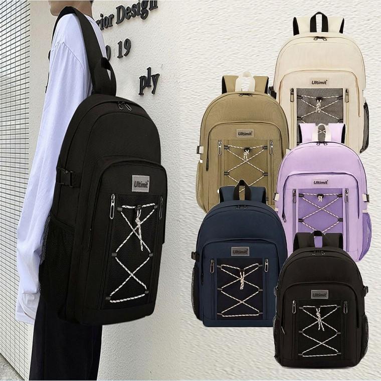 포켓 좋은 캐주얼 학생 백팩 메쉬 수납력 패션 가방