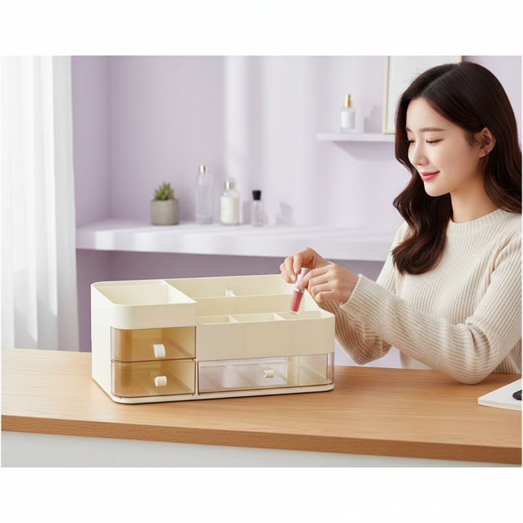 대형 화장품 정리대 다용도 화장대 수납함 보관함