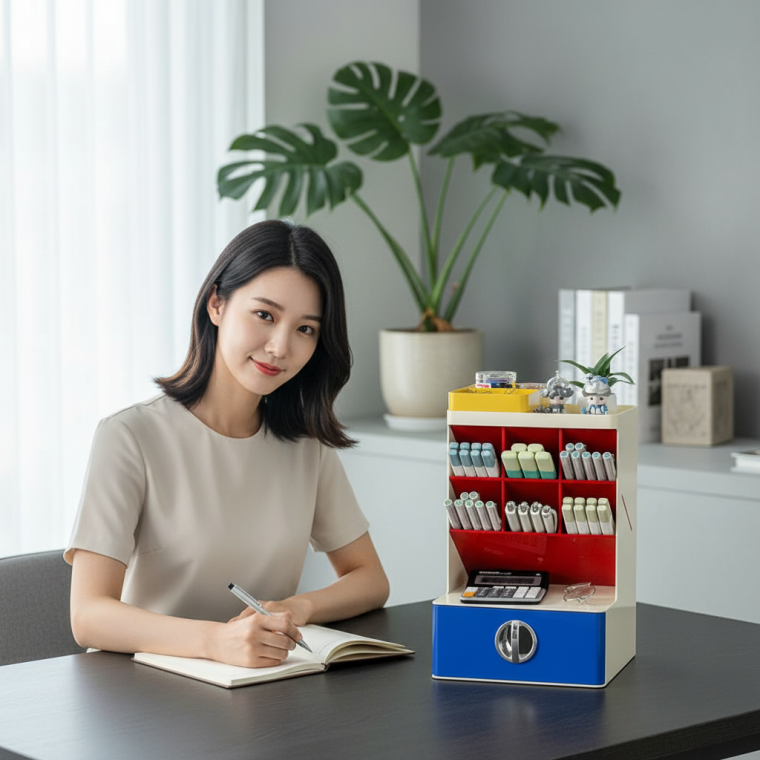 사무용품 책상 정리대 오피스 데스크테리어 수납함