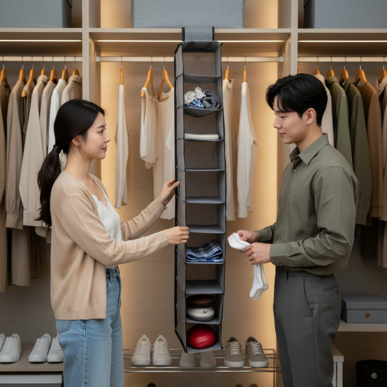 옷장 걸이형 언더웨어 양말 정리함 다용도 속옷 수납 파우치 팬티 보관 케이스