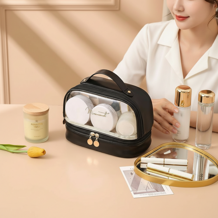 여행용 화장품 정리 가방 메이크업 파우치 손잡이 수납함